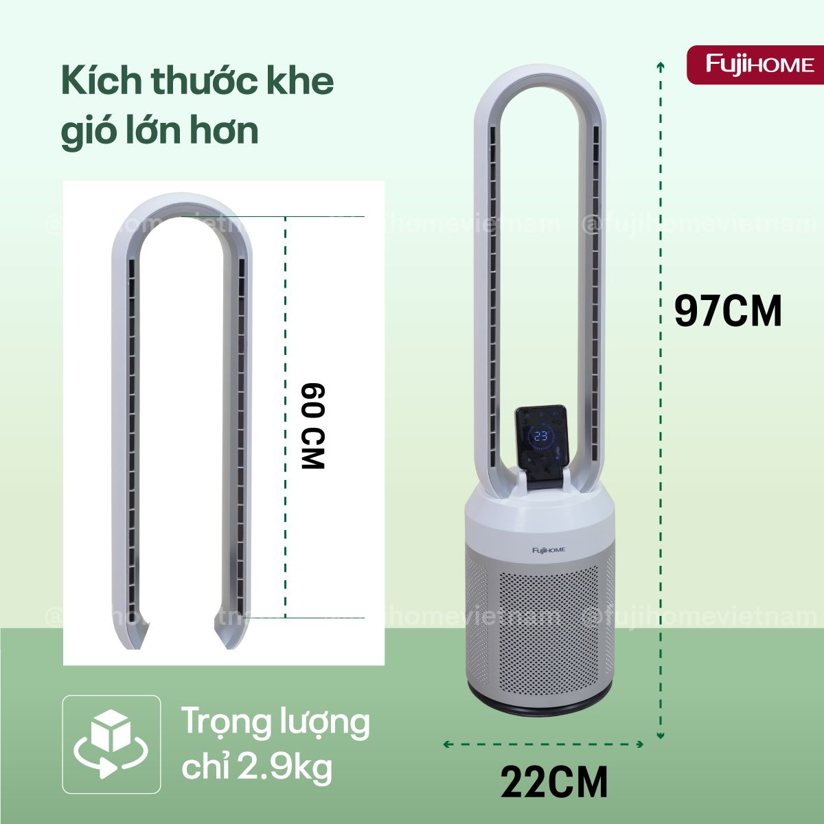 Hình ảnh chi tiết Quạt không cánh tích hợp lọc không khí bằng HEPA, Ion bạc BF308DC - Ảnh số 25