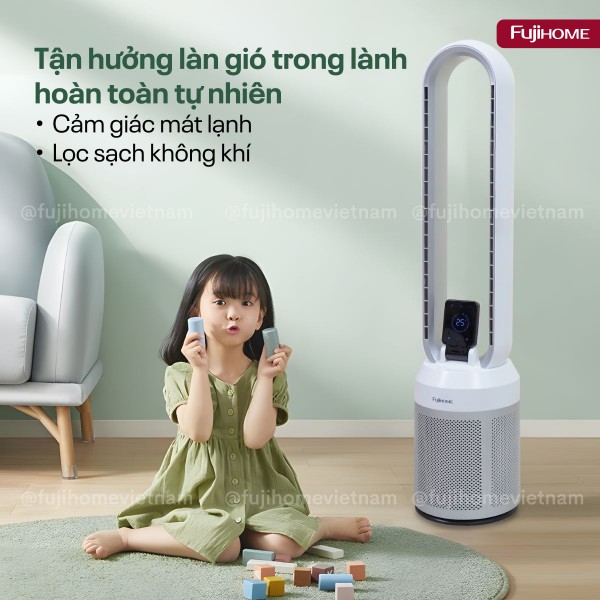 Hình ảnh chi tiết Quạt không cánh tích hợp lọc không khí bằng HEPA, Ion bạc BF308DC - Ảnh số 5