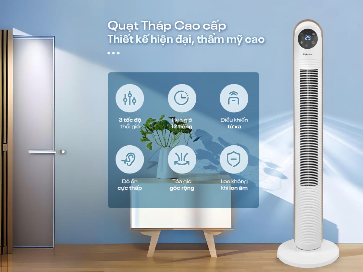 Hình ảnh chi tiết Quạt tháp (quạt không cánh) cao cấp Fujihome TF-13E - Ảnh số 13