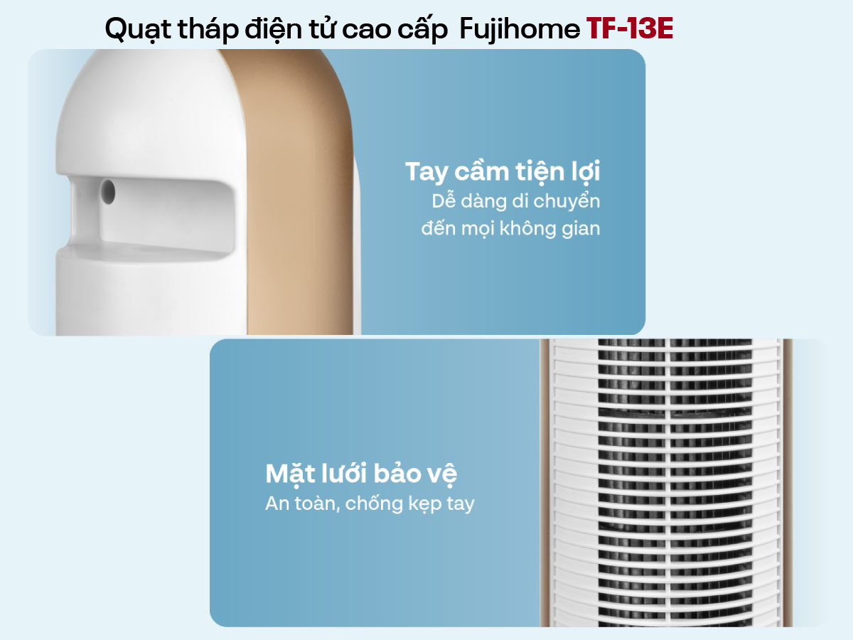 Hình ảnh chi tiết Quạt tháp (quạt không cánh) cao cấp Fujihome TF-13E - Ảnh số 16