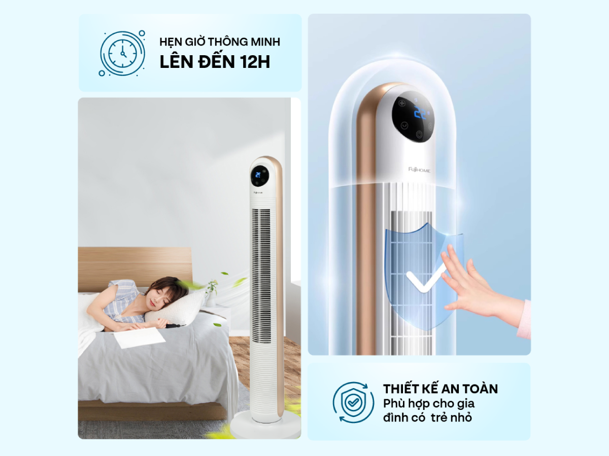 Hình ảnh chi tiết Quạt tháp (quạt không cánh) cao cấp Fujihome TF-13E - Ảnh số 10