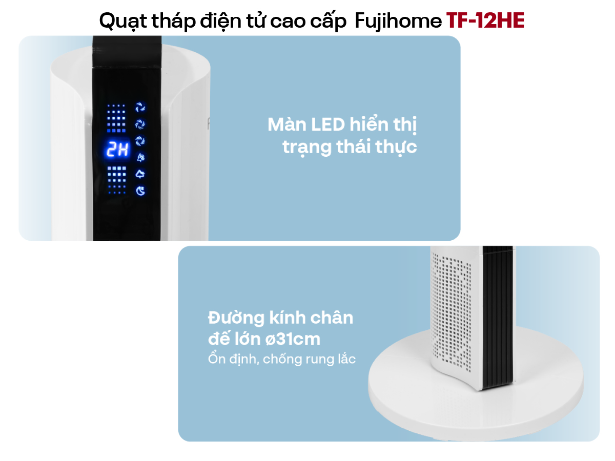 Hình ảnh chi tiết Quạt tháp (quạt không cánh) cao cấp điện tử Fujihome TF-12HE - Ảnh số 8