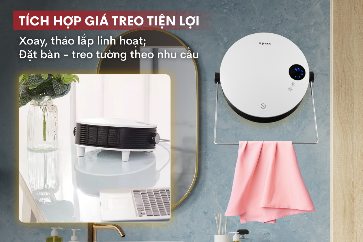 Hình ảnh chi tiết Quạt sưởi treo tường nhà tắm Fujihome FHB5000 - Ảnh số 9