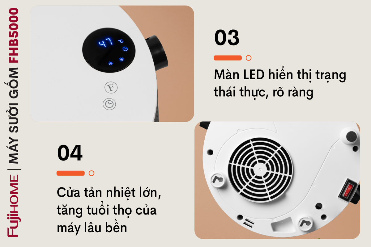 Hình ảnh chi tiết Quạt sưởi treo tường nhà tắm Fujihome FHB5000 - Ảnh số 11