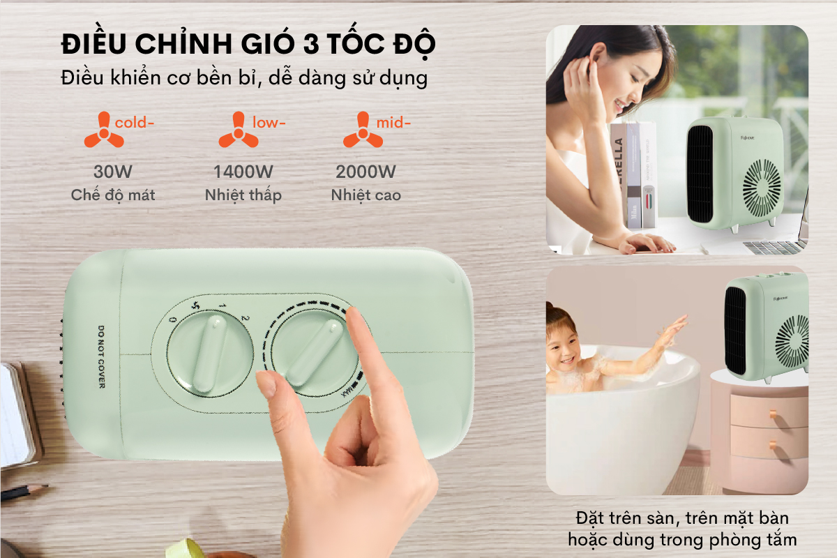 Hình ảnh chi tiết Quạt sưởi gốm mini FUJIHOME FH1200 - Ảnh số 12