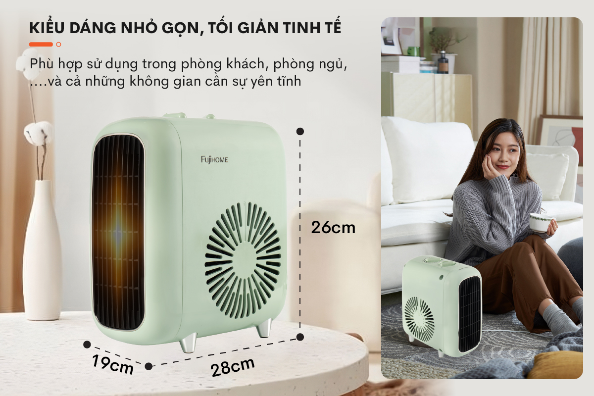 Hình ảnh chi tiết Quạt sưởi gốm mini FUJIHOME FH1200 - Ảnh số 7