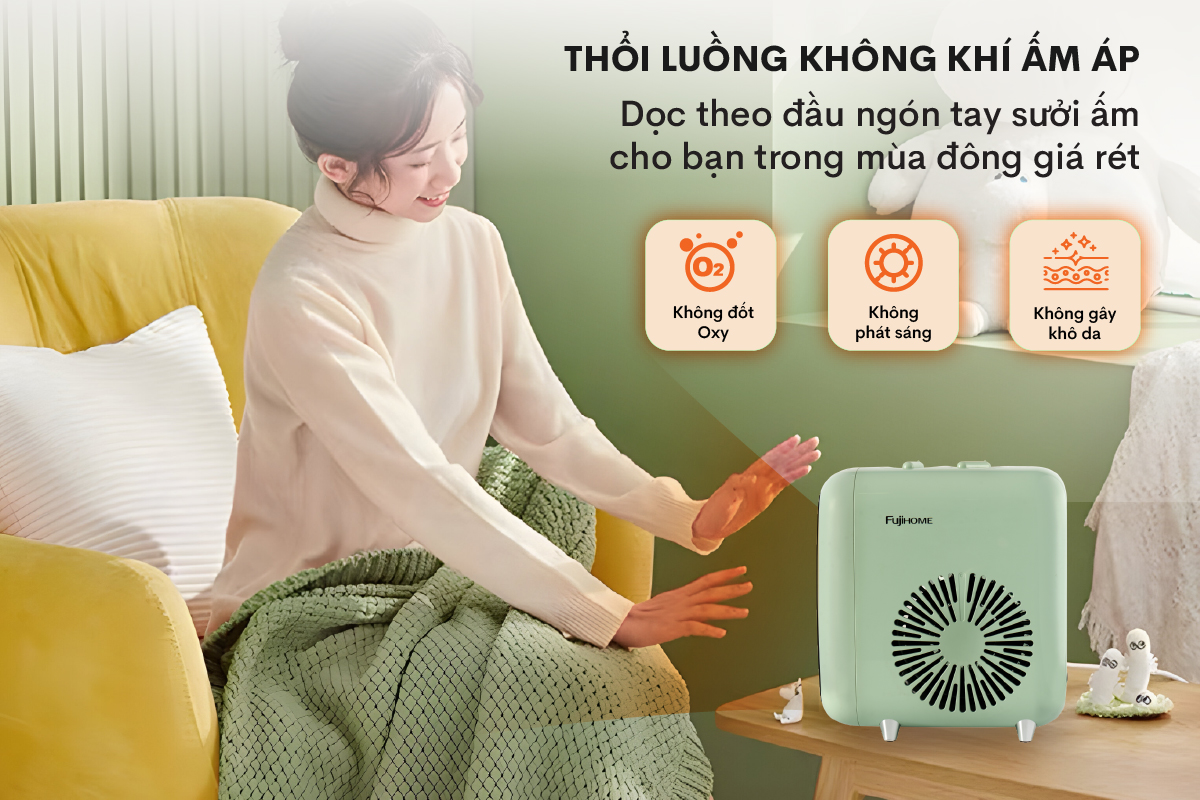 Hình ảnh chi tiết Quạt sưởi gốm mini FUJIHOME FH1200 - Ảnh số 9