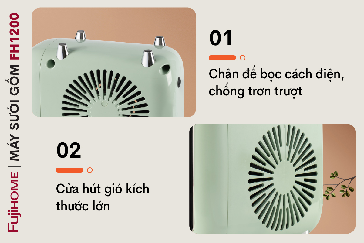 Hình ảnh chi tiết Quạt sưởi gốm mini FUJIHOME FH1200 - Ảnh số 10