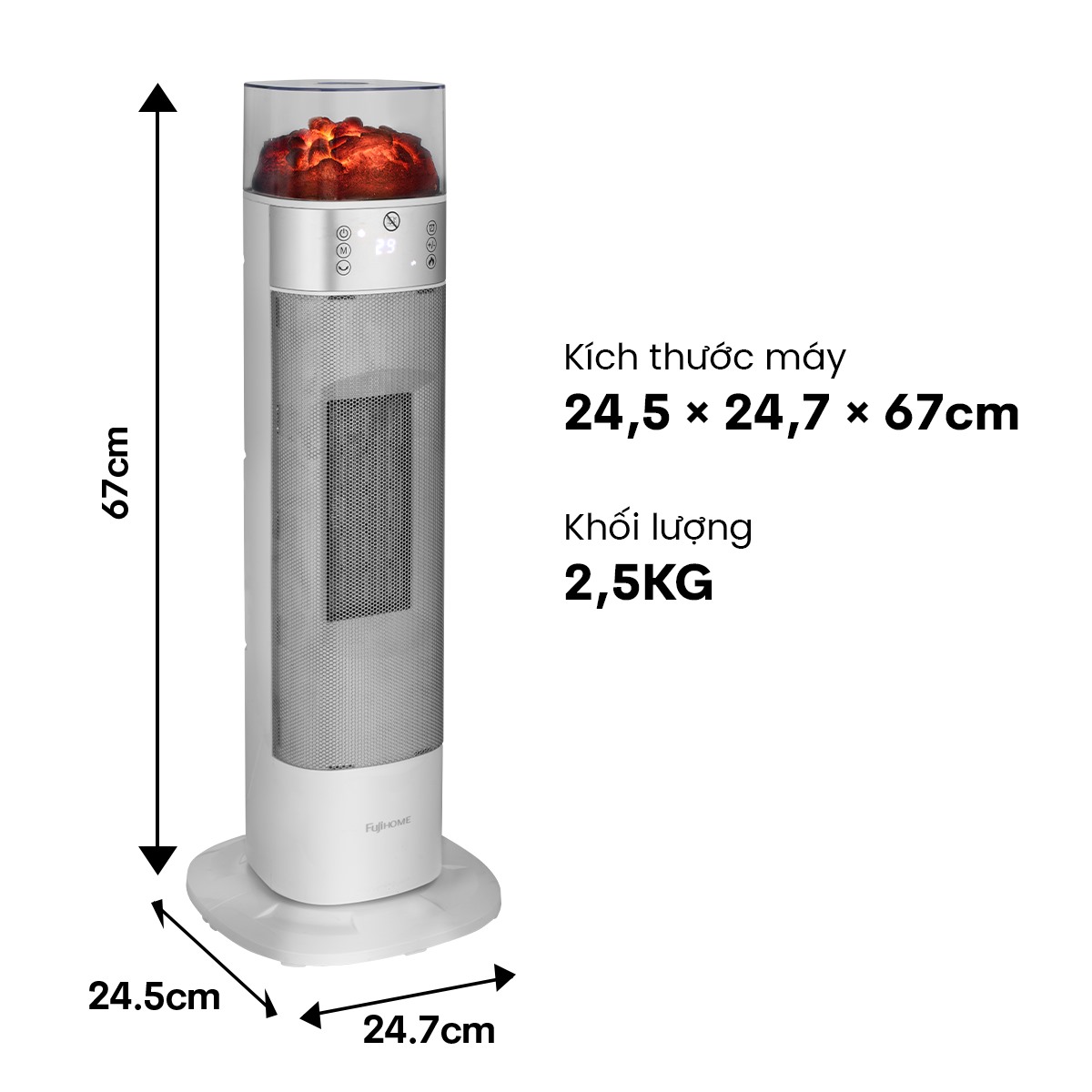 Hình ảnh chi tiết Quạt sưởi gốm Fujihome FH3100E - Ảnh số 26