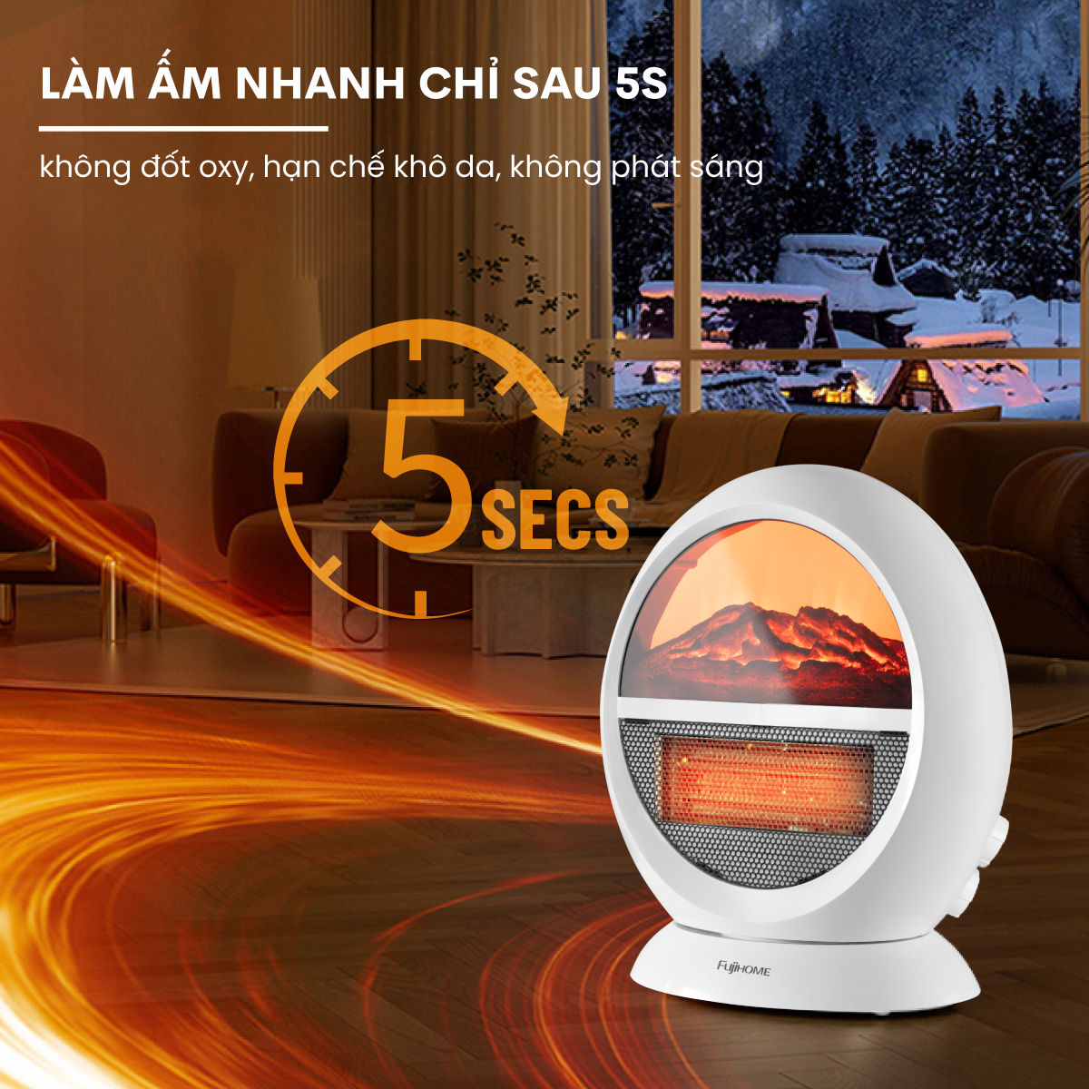 Hình ảnh chi tiết Quạt sưởi để bàn Fujihome FH09 - Ảnh số 17