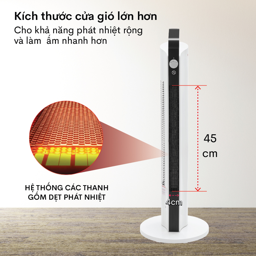 Hình ảnh chi tiết Quạt sưởi gốm Ceramic để sàn FUJIHOME FH2000 - Ảnh số 17