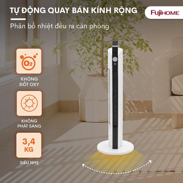 Hình ảnh chi tiết Quạt sưởi gốm Ceramic để sàn FUJIHOME FH2000 - Ảnh số 11