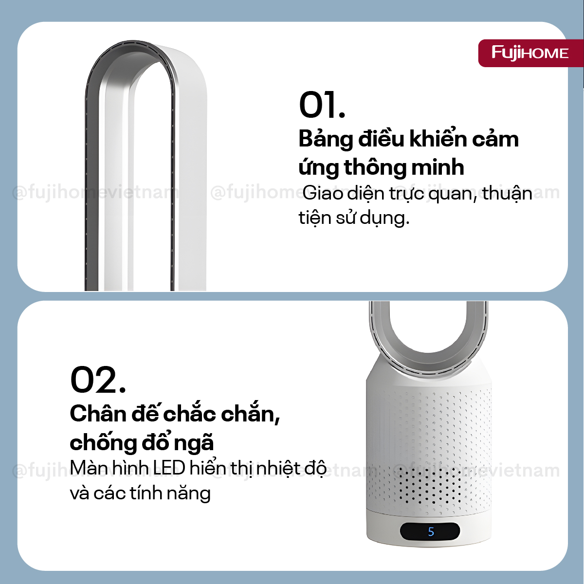 Hình ảnh chi tiết Quạt không cánh mini lọc không khí khử khuẩn Anion + UV Fujihome BF16 - Ảnh số 19