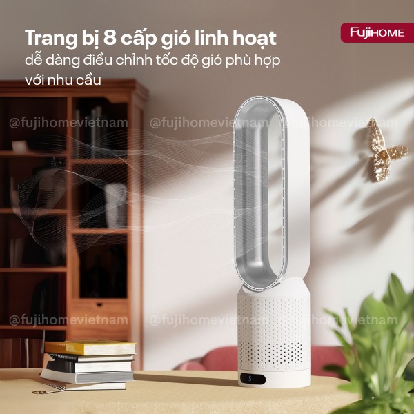 Hình ảnh chi tiết Quạt không cánh mini lọc không khí khử khuẩn Anion + UV Fujihome BF16 - Ảnh số 3