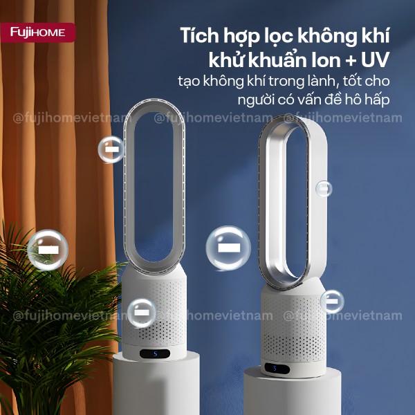Hình ảnh chi tiết Quạt không cánh mini lọc không khí khử khuẩn Anion + UV Fujihome BF16 - Ảnh số 6