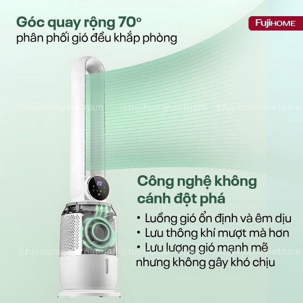 Hình ảnh chi tiết Quạt không cánh tích hợp lọc không khí bằng ion Fujihome BF-03RC - Ảnh số 2