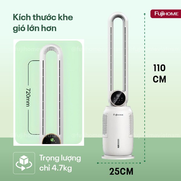Hình ảnh chi tiết Quạt không cánh tích hợp lọc không khí bằng ion Fujihome BF-03RC - Ảnh số 9