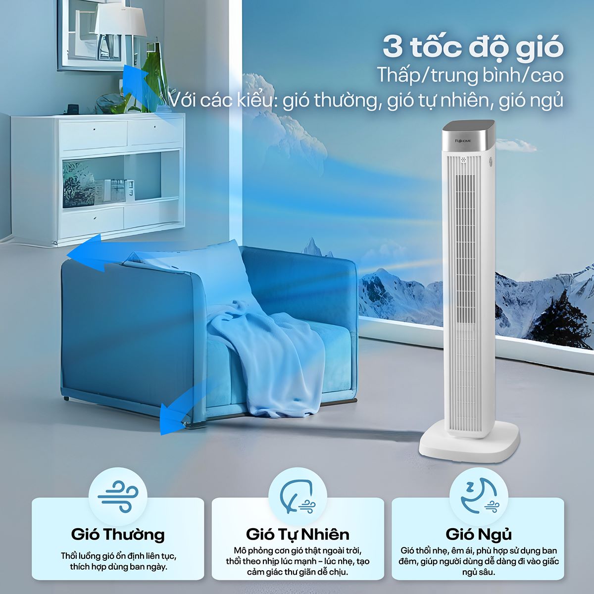 Hình ảnh chi tiết Quạt tháp cao cấp Fujihome TF-51E - Ảnh số 19