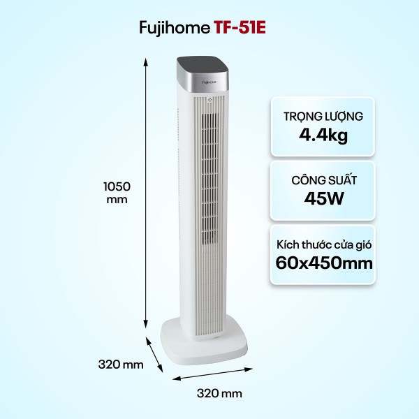 Hình ảnh chi tiết Quạt tháp cao cấp Fujihome TF-51E - Ảnh số 10