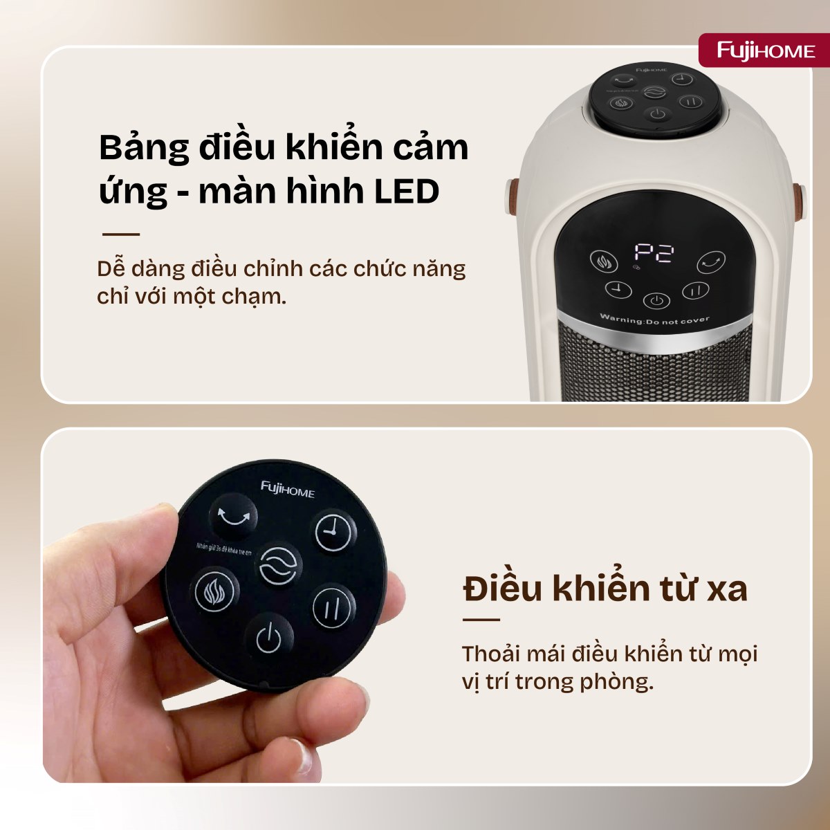 Hình ảnh chi tiết Quạt sưởi gốm điều khiển bằng giọng nói Fujihome FH202 - Ảnh số 21