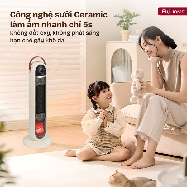 Hình ảnh chi tiết Quạt sưởi gốm điều khiển bằng giọng nói Fujihome FH202 - Ảnh số 6