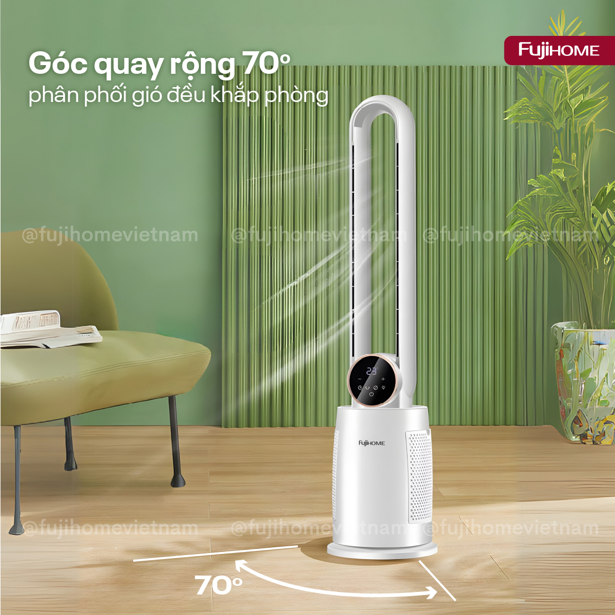 Hình ảnh chi tiết Quạt không cánh tích hợp lọc không khí bằng ion Fujihome BF-03R - Ảnh số 7