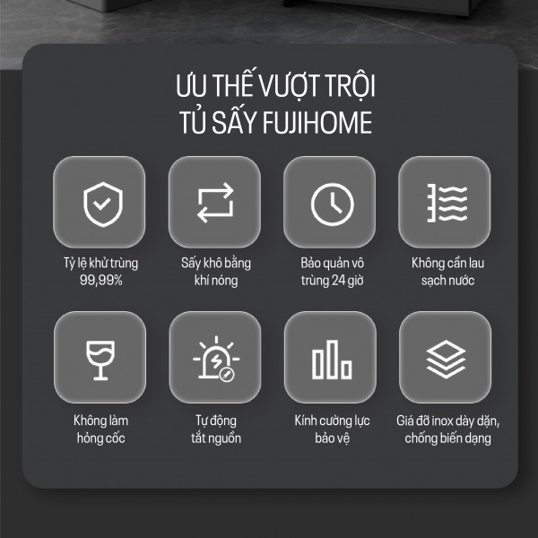 Hình ảnh chi tiết Tủ sấy chén bát tiệt trùng Fujihome DD220 (IMEI) - Ảnh số 8