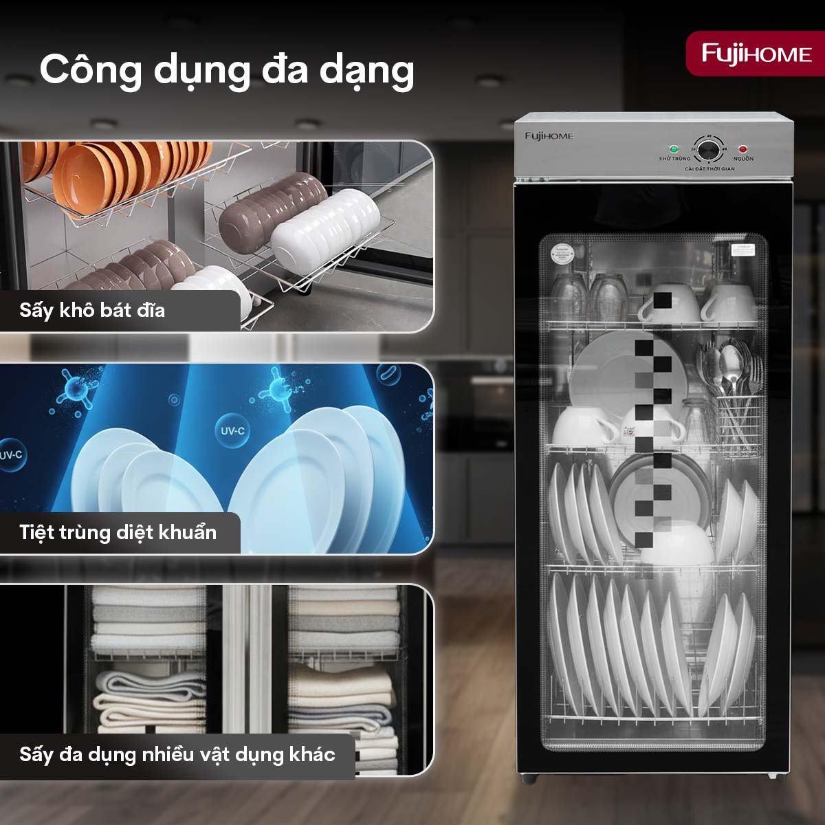 Hình ảnh chi tiết Tủ sấy chén bát tiệt trùng  Fujihome DD300A (IMEI) - Ảnh số 18