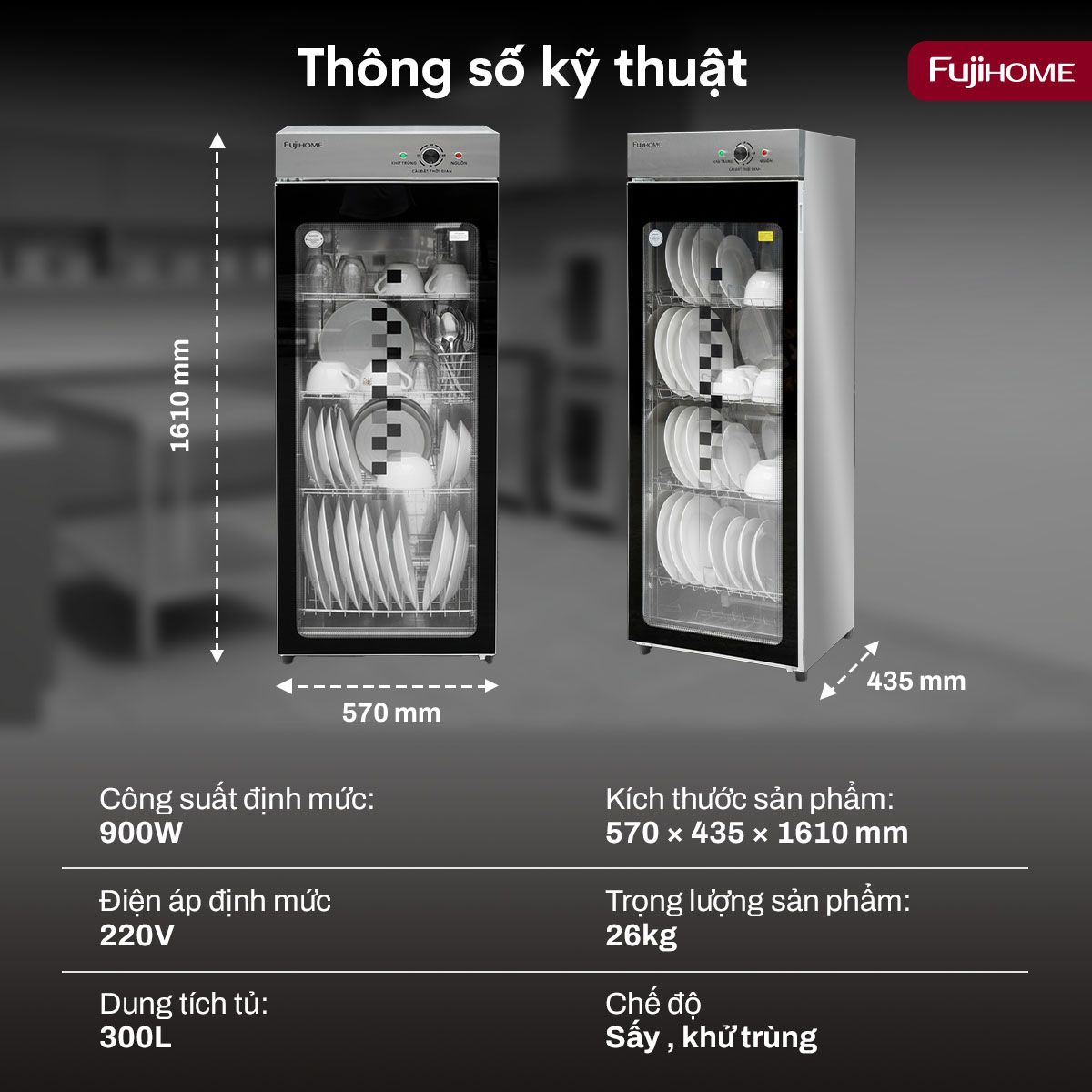 Hình ảnh chi tiết Tủ sấy chén bát tiệt trùng  Fujihome DD300A (IMEI) - Ảnh số 19